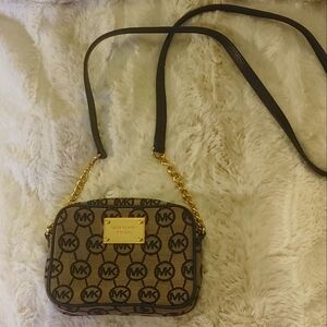 Michael  Kors black monogram crossbody
